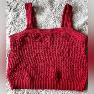 Universal Thread Red Knit Crochet Tank Top